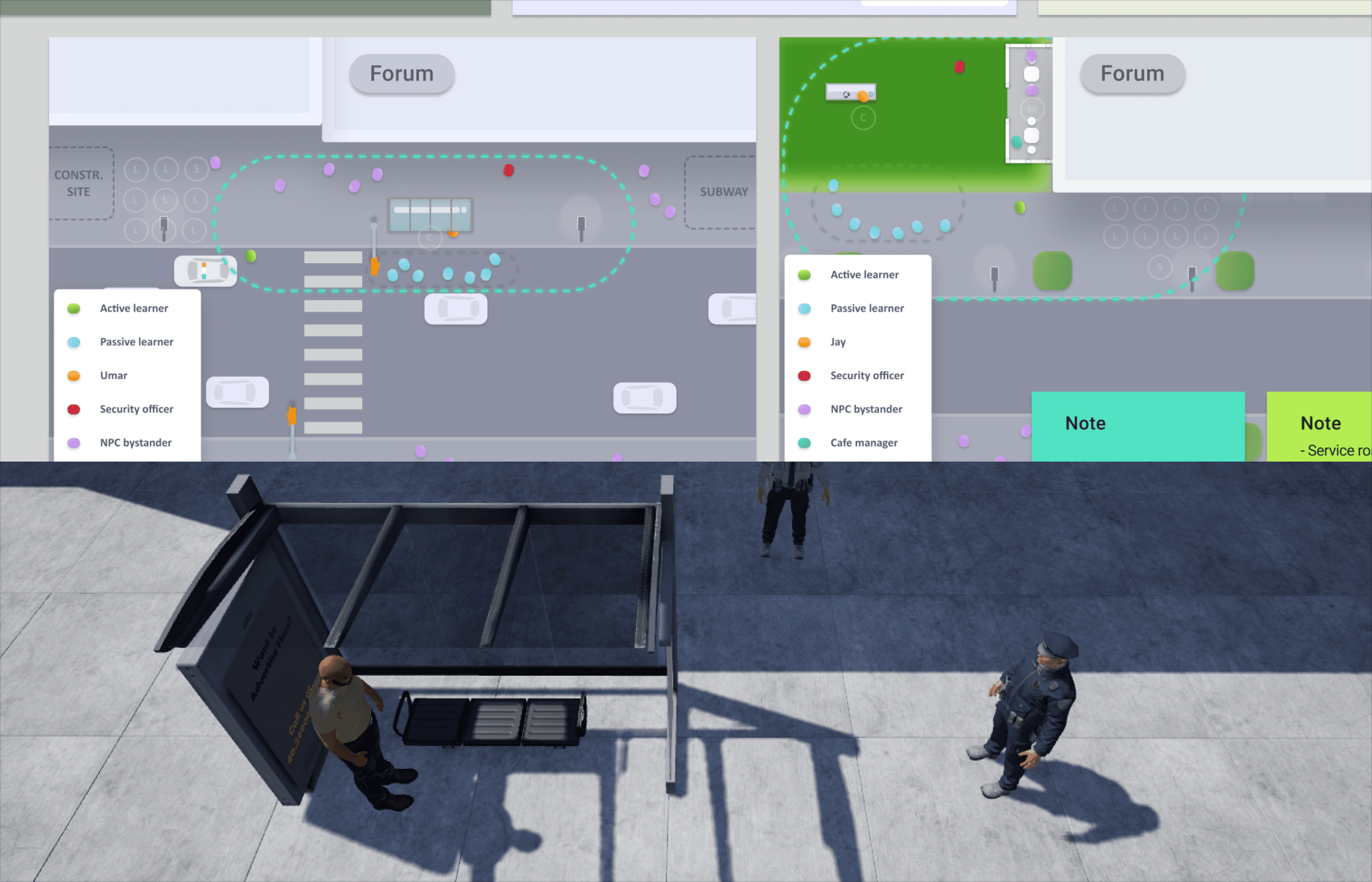 Scenario architecture linking planning tools with immersive VR training environments